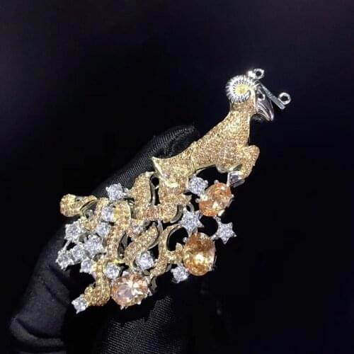 Jewelry findings& components aries clasp and brooch double use 925 sterling silver with cubic zircon 12 constellations