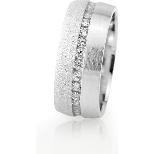 Tesbihane Single Stripe Zircon Cubic Zirconia 925 Sterling Silver Women Wedding Rings