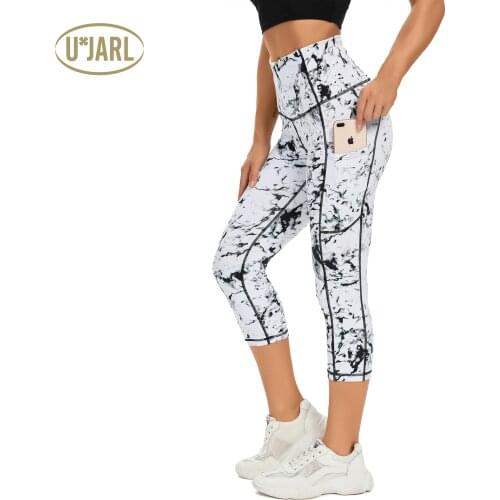 UxJARL Womens Yoga Pants Elastic Quick Dry Tight Training Sport Outfit Running Crop Trousers Gym Push Up Fitness Tummy Control