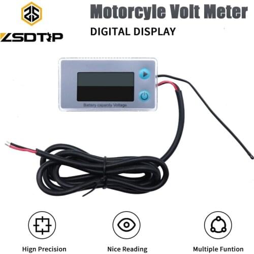 ZSDTRP 10-100V Battery Capacity Voltmeter Tester LCD Car Lead-acid Indicator Digital Voltage Monitor For Honda Kawasaki Suzuki