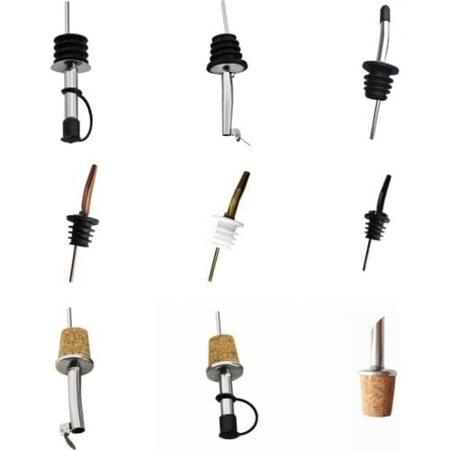 1pc Bottle Stopper Red Wine Pourer with Cap Oil Champagne Bottle wood Plug Keep Wine Fresh Black Lid Pourers Bar Party Supplies