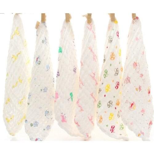 1PCS New 6 layers Baby Towel Wash Cloth Handkerchiefs Infant Baby Feeding Saliva Towels Baby Cotton Gauze Muslin Face Towel