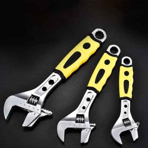 1pcs Adjustable Wrench 8" 200mm 10" 12" Metal Multifunction Spanner Carbon Steel Repair Tool Bicycle Ferramentas