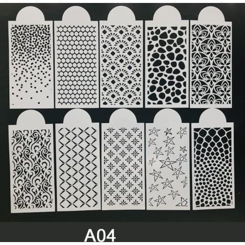 10 Sheets Slimline PET Stencils Painting Scrapbook Coloring Embossing Album Handmade Card Home Cake Decorative Template Stencils