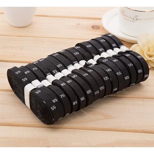 1200pcs (2 rolls) High Quality Number 55-195 Size Labels Damask Embroidered Black Size Tags Kids/Babys Washable Care Size Labels