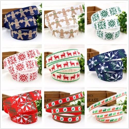 1591916, 25 mm 10 yards Christmas series, printing ribbons, DIY craft materials, Christmas printing