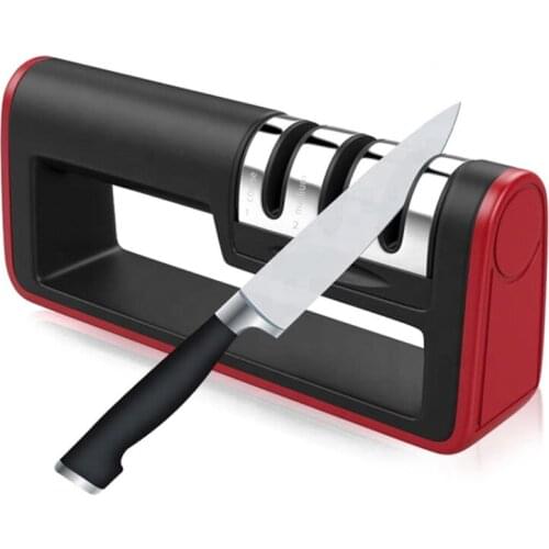 3 Stage Diamond Kitchen Manual Stainless Steel Knife Sharpener