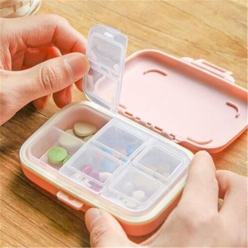 6 Grids Pill Case Box for Tablets Travel Pill Box with Seal Ring Box Splitter Organizer Container for Medicines Storage Holder