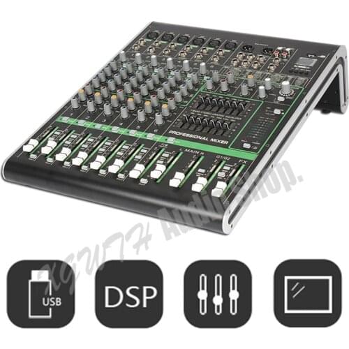 8 Channel Digital Mixer 16 DSP Digital Effect Mixing Console + 48V Phantom Power for Karaoke Audio DJ Mixer