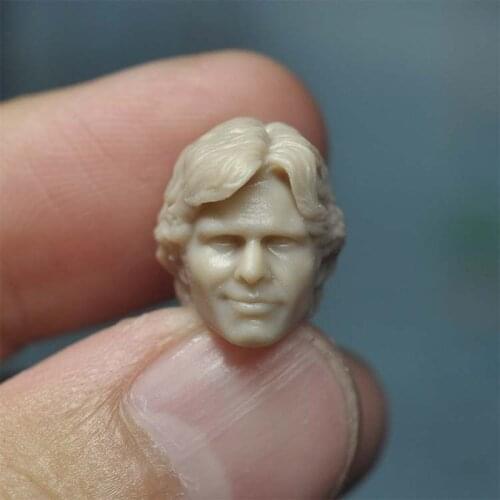 Blank 1/18 Scale Harrison Ford Solo Head Sculpt Unpainted Fit 3.75" Figure