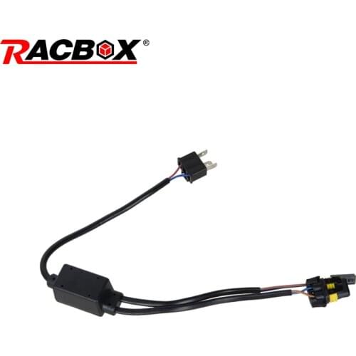 RACBOX HID Bixenon H4 Wiring Relay Harness High Low Connect Lead one Light for Car Auto Headlight Refit 12V 35W 55W H4 H/L Wire