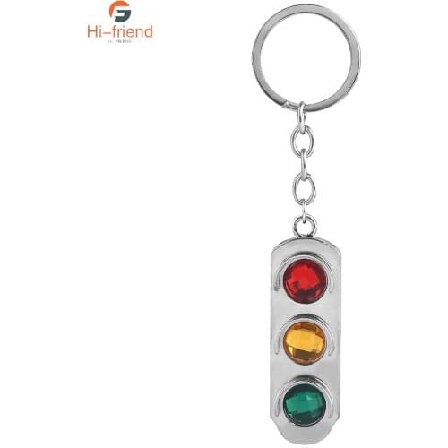 Traffic Light Keychain Safety Driver Creative Men Key Ring for Father Friend Brother Gift Pendant Jewelry