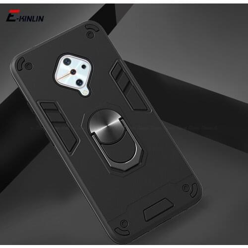 Armor Back Cover For vivo S1 V15 Pro V17 X50 Lite Shockproof Bumper Ring Holder Magnetic Phone Case