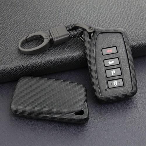 Carbon Fiber Car Key Fob Case For Lexus IS 2014 2015 2016 2017 2018 2019 Cover Chain Ring Keychain Accessories Car Key Cover