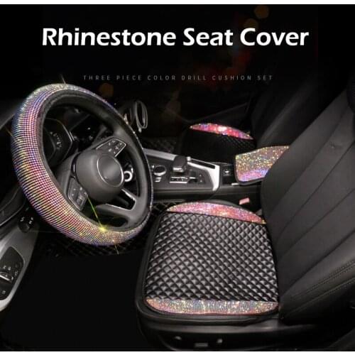 Diamond Ice Silk Car Seat Cover Universal Auto Seat Cushion Car style Breathable Front Car Seat Protector Accessories