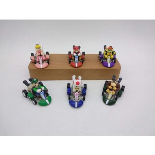 7cm size Super mario brothers Action Figures Karting car toy PVC kids collection model
