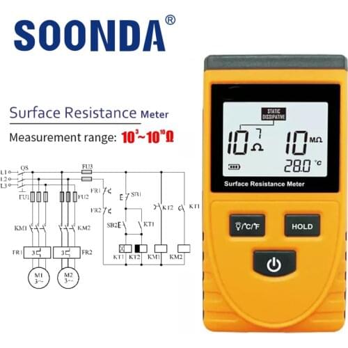 3 Modes Value Surface Resistance Tester Ommeter Electrical Impedance Measuring Insulation Resistance Meter Anti-static Tester