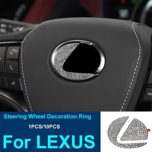 With Diamond Car Steering wheel Emblem interior 3D Rhinestone for RX GS 300 400 430 350 450 h HS IS LS LX 570 ES SC Accessory