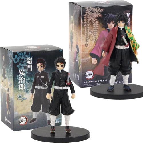 16-18cm Demon Slayer Kimetsu no Yaiba Kamado Tanjirou Tomioka Giyuu Figurine PVC Collectible Model Figure Toys