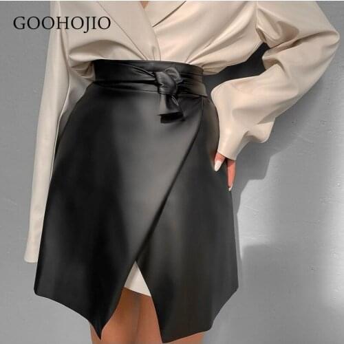 GOOHOJIO Women's Leather Skirts