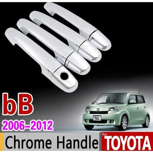 For Toyota bB 2006 - 2012 Chrome Handle Cover Trim for Daihatsu Coo Materia for Subaru Dex Stickers Car Styling 2007 2009 2011