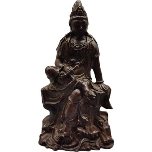 Chinese old Bronze statue of Pure copper Guanyin