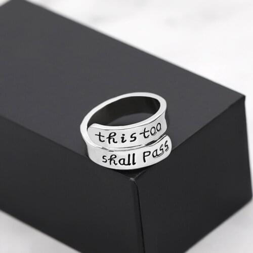 2019 Alloy Size Adjustable Ring This Too Shall Pass Women Girl Friend Gift