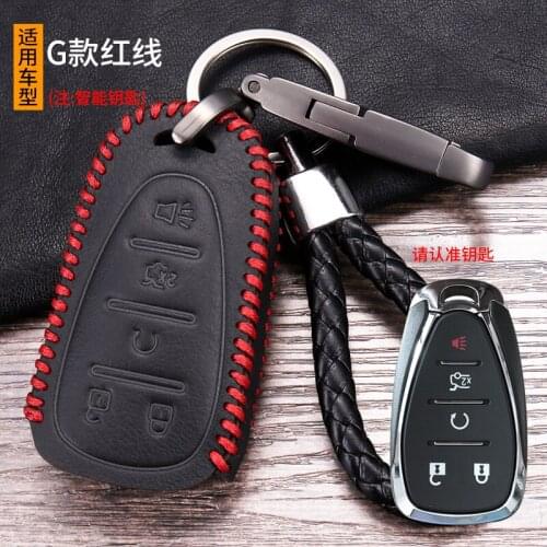 Leather Keychain Covers For Chevrolet Malibu Equinox Cruze Camaro 2016 2017 2018 2019 Holder Shell Accessories Key Case
