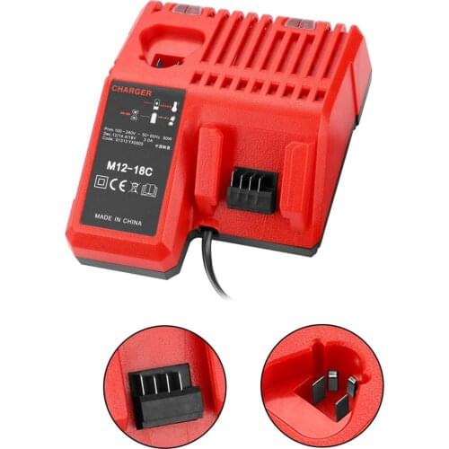 M12-18C Li-ion Battery Charger for Milwaukee 12 V 14.4V 18V C1418C 48-11-1815/1828/1840 M18 M14 M12 Lithium Battery