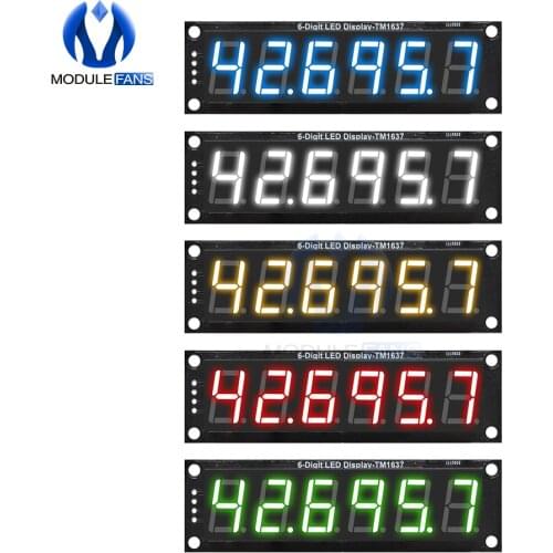 TM1637 LED Display Module 0.56 inch 6 Digital LED Indicator Tube for Arduino Red Green Blue Yellow White