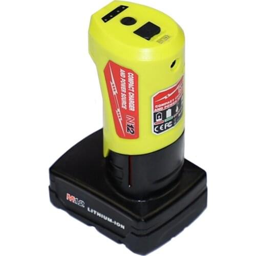N12 Adapter Li-ion Battery Charger Converter for Milwaukee M12 12V 10.8V Lithium Battery USB Device Mobile phone Power Supply