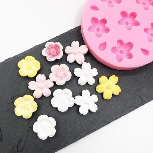 Small Flower Fondant Mold Chocolate Baking Tools Cake Decoration Aromatherapy Wax Tablets Plaster Mold