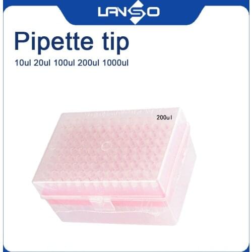 Plastic PIPETTE TIPS 200ul suction head, filter element, boxed, sterilized, no DNase / RNase 96 pieces / box, 10 boxes / box