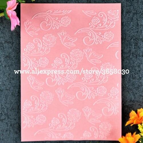 Flowers Butterfly Plastic Embossing Folder For Scrapbook DIY Album Card Tool Plastic Template 10.6x14.5cm 8101433