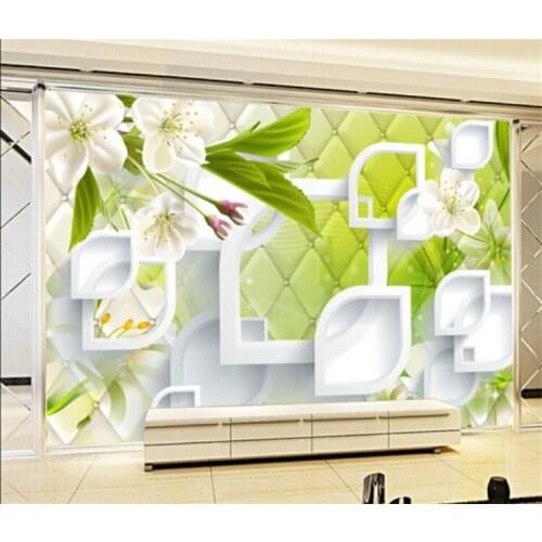 Custom Printed Wallpaper European Style Rose Flower 3D Soft Case Leather TV Background Mural Wall Paper Living Room Sofa Bedroom