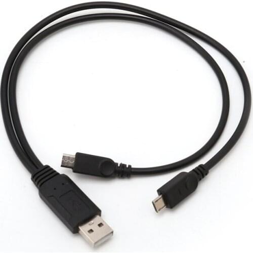 Portable USB Male Universal Micro USB Dual Male Y Adapter Splitter Cable