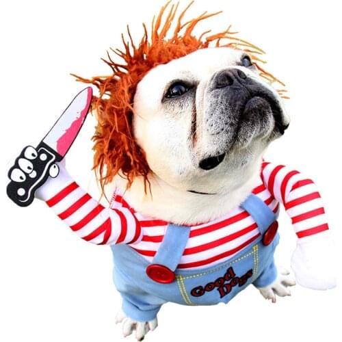 Holiday Pet clown dress up funny Halloween knife dog clothes cat upright cat autumn and winter new products