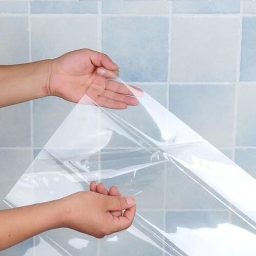 Transparent Wall Stickers Kitchen Greaseproof Waterproof High Temperature Foil Self-adhesive Bathroom Transparent Wallpaper