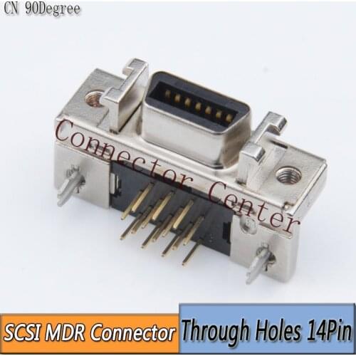 MDR SCSI Connector Pitch 1.27 14PIN Right Angle 90 Degree Compatible with 3M 10214-52A2