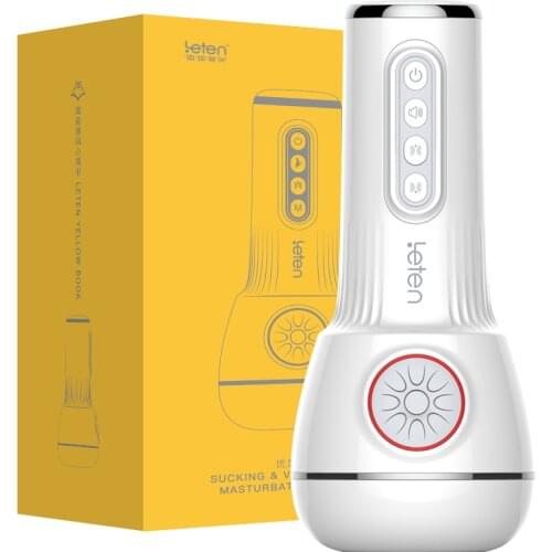 Leten Realistic Vagina Strong Sucking Voice Male Masturbator Sex Machine sex shop Masturbation Cup adult erotic Sex Toys for Men