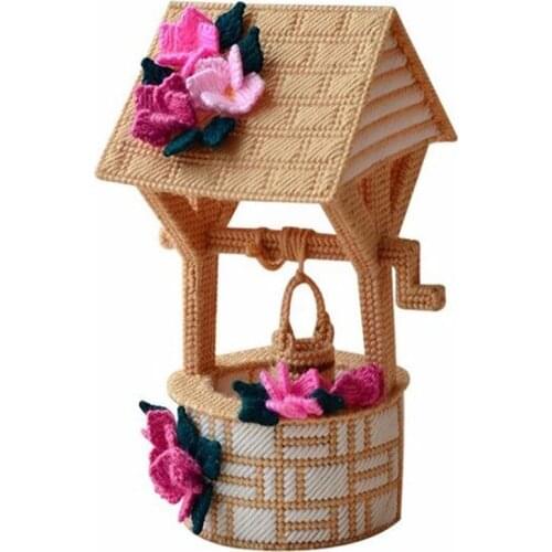 Needlework,Has been cut,3D three-dimensional Wishing Well cross stitch ,storage box