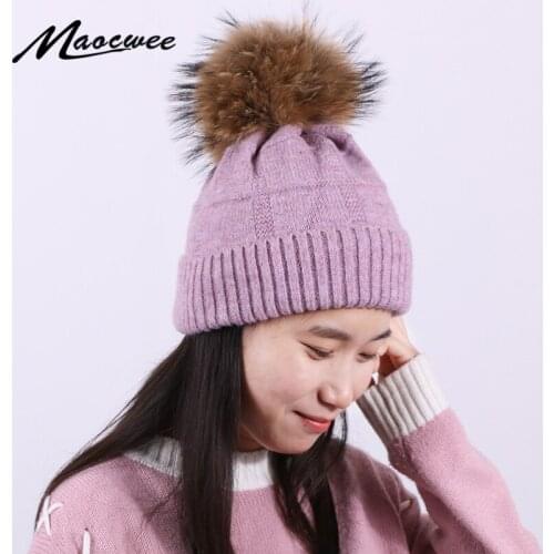 PomPon Hat Beanie Cap Womens Hat Autumn Knit Square Stripe for Girls Spring Autumn Winter Caps for Female Warm Skullies Outdoor