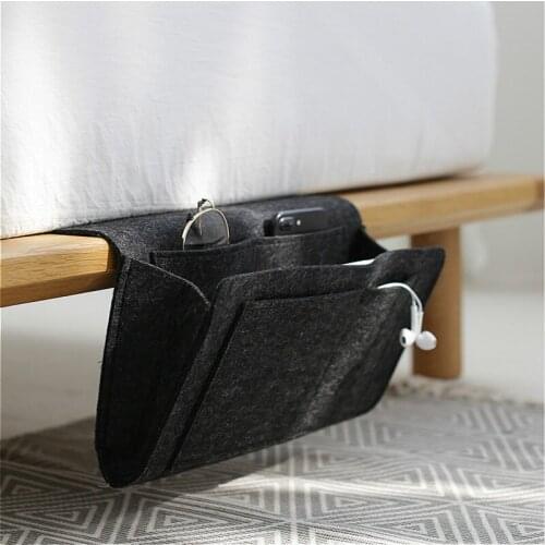 Wool Felt Bedside Hanging Bags Creative Bedroom Sofa Portable Remote Control Organizer Multi-function Space-Saving Storage Bags