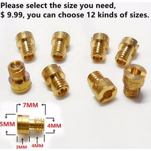12pcs main jet / pack)Motorcycle carburetor CVK24~26 GY6-50~80 PZ19 main injectors nozzle thread 4MM (choose your size)