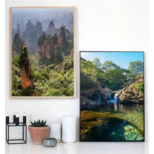 Modern Landscape Canvas Painting Summer Forest Landscape Art Poster Prints for Living Room Corridor Office Home Decoration Mural