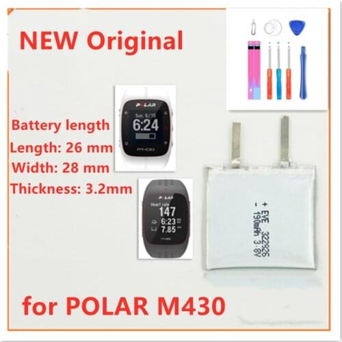 Top Brand 100% New 190mAh Battery for POLAR M430 M400 GPS Sports Watch Batteries + free tools