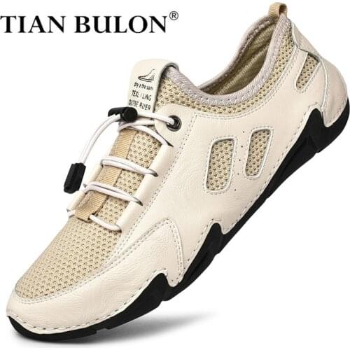 Handmade Men Casual Shoes Leather Luxury Brand Men Sneakers Breathable Slip-on Mens Loafers Classic Moccasins Zapatillas Hombre