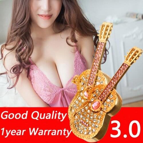 USB 3.0 Girl Gift Jewelry Crystal Guitar USB Flash Drive 2TB 1TB Pen Drive Memory Stick Pendrive 8GB-32GB-512GB Disk On Key 64GB