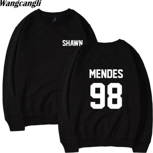 2020 Harajuku Sweatshirt Women Shawn Mendes 98 Letters Printed Hoodies Casual Pullover Mendes Shawn Hoodie Moleton Feminino