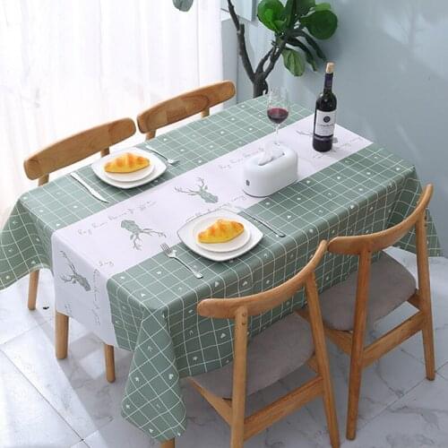 Nordic Style Coffee Table Household Plastic Disposable Tablecloth Rectangular Waterproof and Oil-proof Living Room Table Mat